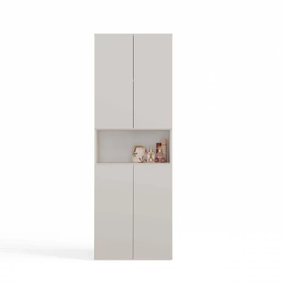 Badezimmerschrank 60 cm mit Wäschekorb und Ablage ATSO 6 - Kaschmir