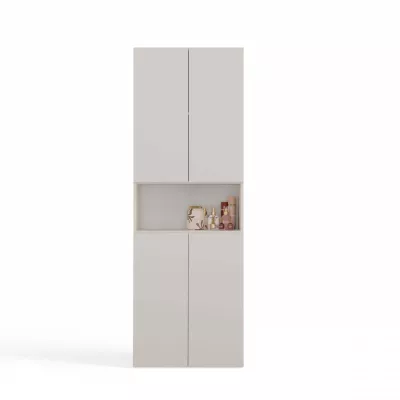 Badezimmerschrank 60 cm mit Wäschekorb und Ablage ATSO 6 - Kaschmir
