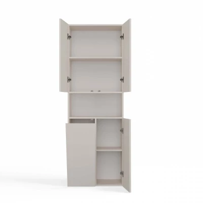 Badezimmerschrank 60 cm mit Wäschekorb und Ablage ATSO 6 - Kaschmir