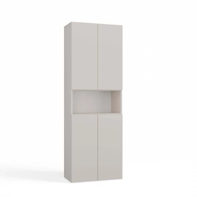 Badezimmerschrank 60 cm mit Wäschekorb und Ablage ATSO 6 - Kaschmir