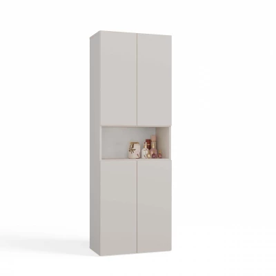 Badezimmerschrank 60 cm mit Wäschekorb und Ablage ATSO 6 - Kaschmir