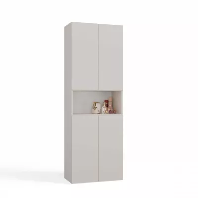Badezimmerschrank 60 cm mit Wäschekorb und Ablage ATSO 6 - Kaschmir