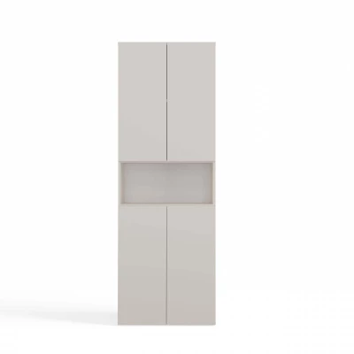 Badezimmerschrank 60 cm mit Wäschekorb und Ablage ATSO 6 - Kaschmir