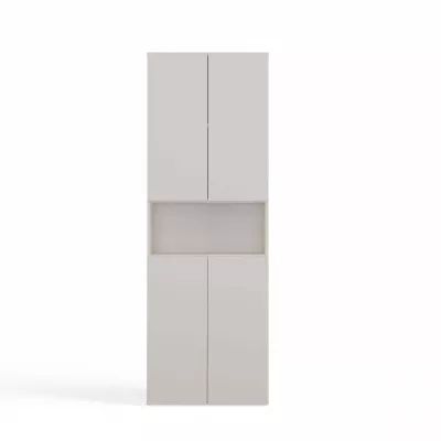 Badezimmerschrank 60 cm mit Wäschekorb und Ablage ATSO 6 - Kaschmir