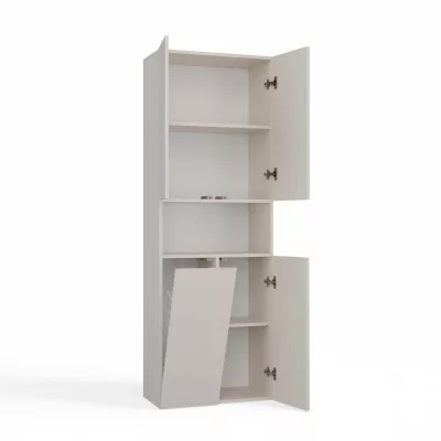 Badezimmerschrank 60 cm mit Wäschekorb und Ablage ATSO 6 - Kaschmir