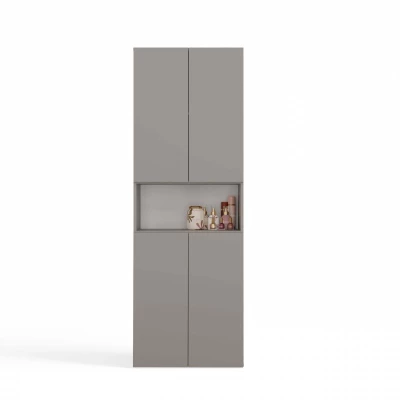 Badezimmerschrank 60 cm mit Wäschekorb und Ablage ATSO 6 - grau