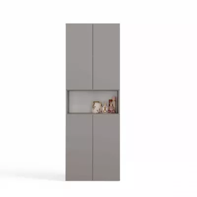 Badezimmerschrank 60 cm mit Wäschekorb und Ablage ATSO 6 - grau