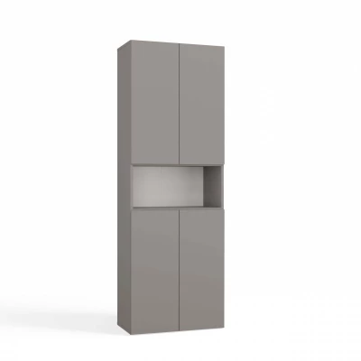 Badezimmerschrank 60 cm mit Wäschekorb und Ablage ATSO 6 - grau