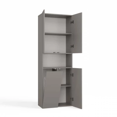 Badezimmerschrank 60 cm mit Wäschekorb und Ablage ATSO 6 - grau