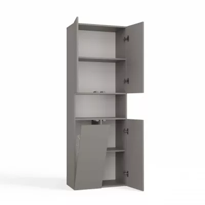 Badezimmerschrank 60 cm mit Wäschekorb und Ablage ATSO 6 - grau