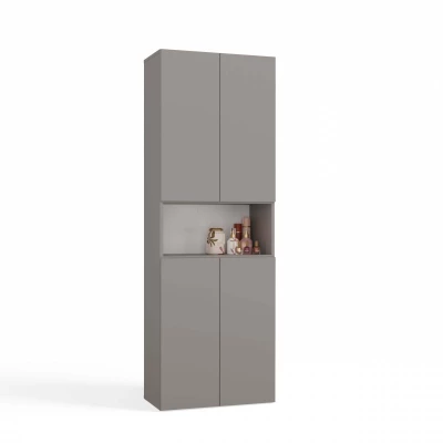 Badezimmerschrank 60 cm mit Wäschekorb und Ablage ATSO 6 - grau