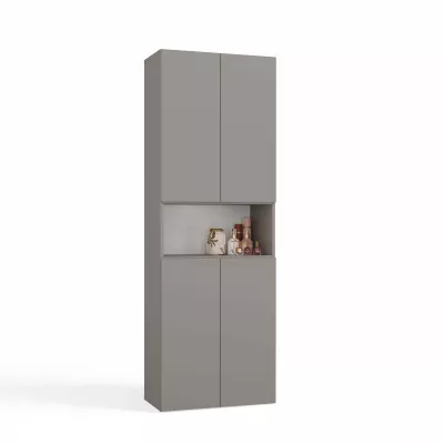 Badezimmerschrank 60 cm mit Wäschekorb und Ablage ATSO 6 - grau