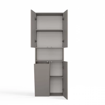 Badezimmerschrank 60 cm mit Wäschekorb und Ablage ATSO 6 - grau