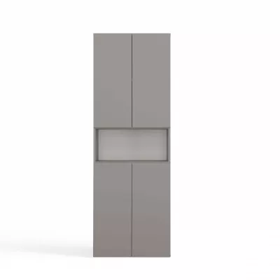 Badezimmerschrank 60 cm mit Wäschekorb und Ablage ATSO 6 - grau