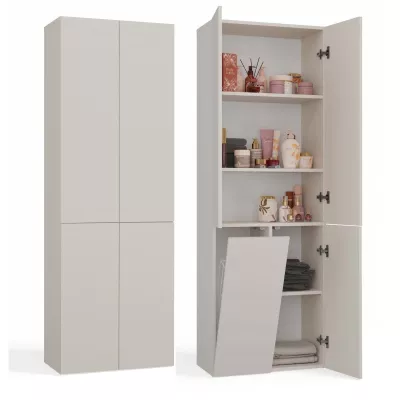 Badezimmerschrank 60 cm mit Wäschekorb ATSO 5 - Kaschmir