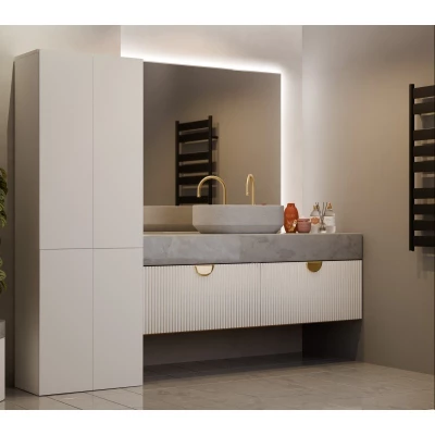 Badezimmerschrank 60 cm mit Wäschekorb ATSO 5 - Kaschmir