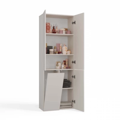 Badezimmerschrank 60 cm mit Wäschekorb ATSO 5 - Kaschmir