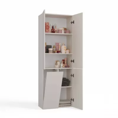 Badezimmerschrank 60 cm mit Wäschekorb ATSO 5 - Kaschmir