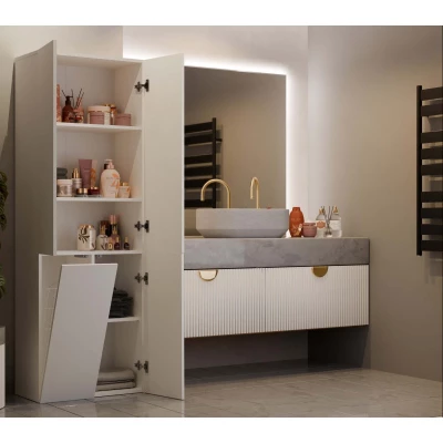 Badezimmerschrank 60 cm mit Wäschekorb ATSO 5 - Kaschmir