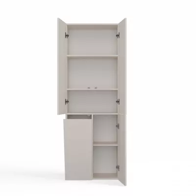 Badezimmerschrank 60 cm mit Wäschekorb ATSO 5 - Kaschmir
