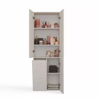 Badezimmerschrank 60 cm mit Wäschekorb ATSO 5 - Kaschmir