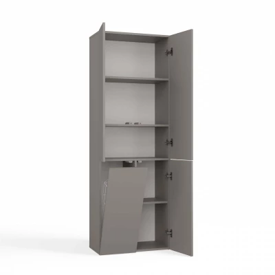 Badezimmerschrank 60 cm mit Wäschekorb ATSO 5 - grau
