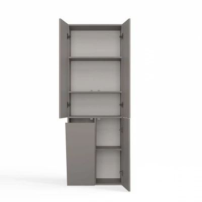 Badezimmerschrank 60 cm mit Wäschekorb ATSO 5 - grau