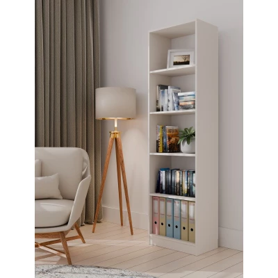 Schmales Bücherregal RAUNO - 50 cm, Kaschmir