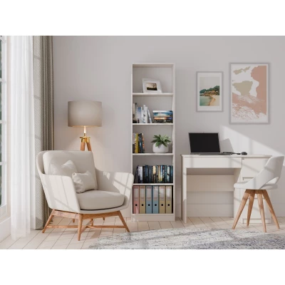 Schmales Bücherregal RAUNO - 50 cm, Kaschmir