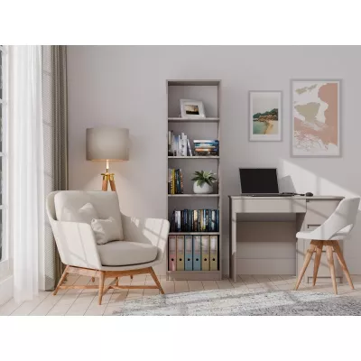 Schmales Bücherregal RAUNO – 50 cm, grau
