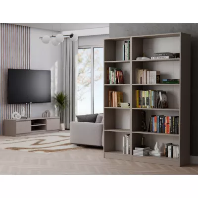Schmales Bücherregal RAUNO – 50 cm, grau