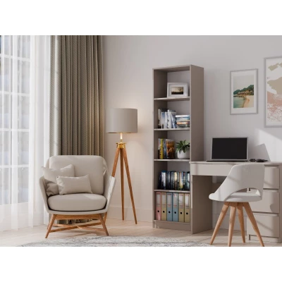 Schmales Bücherregal RAUNO – 50 cm, grau
