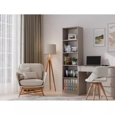 Schmales Bücherregal RAUNO – 50 cm, grau