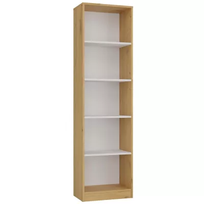 Schmales Bücherregal RAUNO – 50 cm, Artisan Eiche/Weiß
