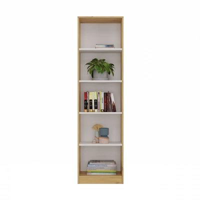 Schmales Bücherregal RAUNO – 50 cm, Artisan Eiche/Weiß