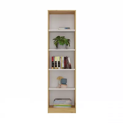 Schmales Bücherregal RAUNO – 50 cm, Artisan Eiche/Weiß