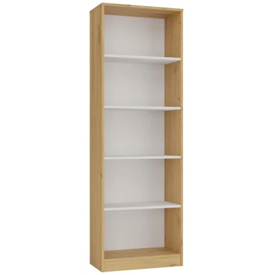 Schmales Bücherregal RAUNO – 60 cm, Artisan Eiche/Weiß