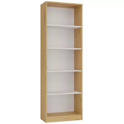 Schmales Bücherregal RAUNO – 60 cm, Artisan Eiche/Weiß
