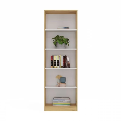 Schmales Bücherregal RAUNO – 60 cm, Artisan Eiche/Weiß