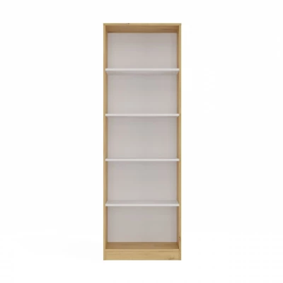 Schmales Bücherregal RAUNO – 60 cm, Artisan Eiche/Weiß