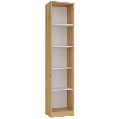 Schmales Bücherregal RAUNO – 40 cm, Artisan Eiche/Weiß