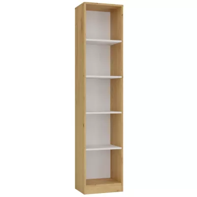 Schmales Bücherregal RAUNO – 40 cm, Artisan Eiche/Weiß
