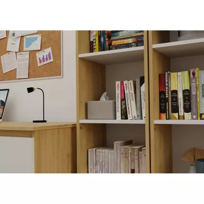 Schmales Bücherregal RAUNO – 40 cm, Artisan Eiche/Weiß