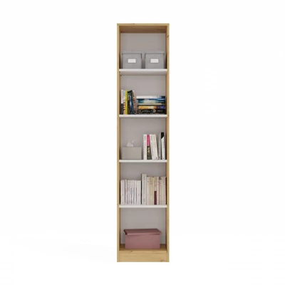 Schmales Bücherregal RAUNO – 40 cm, Artisan Eiche/Weiß