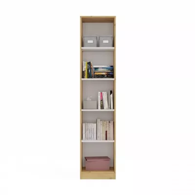 Schmales Bücherregal RAUNO – 40 cm, Artisan Eiche/Weiß
