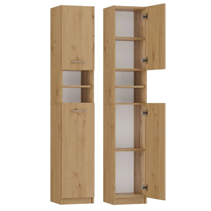 Schmaler Badezimmerschrank JANNO - Artisan Eiche