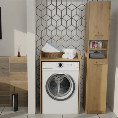 Schmaler Badezimmerschrank JANNO - Artisan Eiche