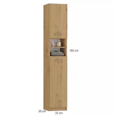 Schmaler Badezimmerschrank JANNO - Artisan Eiche