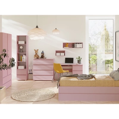 Kleiderschrank mit Schubladen 92 cm LIONU - Marshmallow