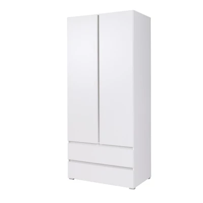 Kleiderschrank mit Schubladen 92 cm LIONU - weiß